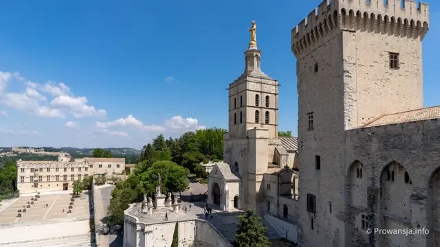 Widok z wieży pałacu papieskiego na katedrę Notre Dame des Doms